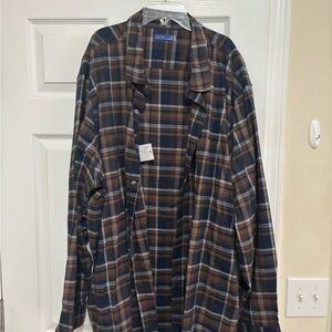 Apt. 9 Men's Plaid Shirt - Blue and Brown